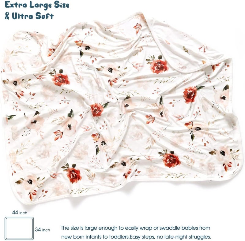 GRSSDER Baby Blankets Super Soft Jersey Knit Swaddle Blanket 2 Pack for Baby Girls and Boys - Image 2